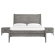 Modway Georgia 3-Piece Rubberwood and MDF Queen Bedroom Set in Gray