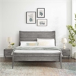 Modway Georgia 3-Piece Rubberwood and MDF Queen Bedroom Set in Gray