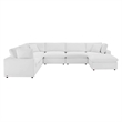 Modway Commix 7-Piece Performance Velvet Sectional Sofa in White