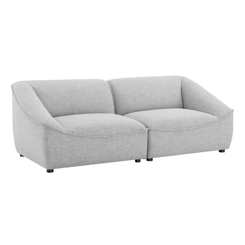Modway Comprise 2-Piece Modern Fabric Loveseat in Light Gray/Black