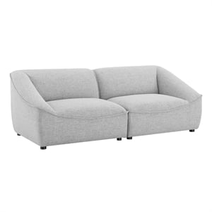 Modway Comprise 2-Piece Modern Fabric Loveseat in Light Gray/Black