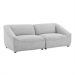 Modway Comprise 2-Piece Modern Fabric Loveseat in Light Gray/Black