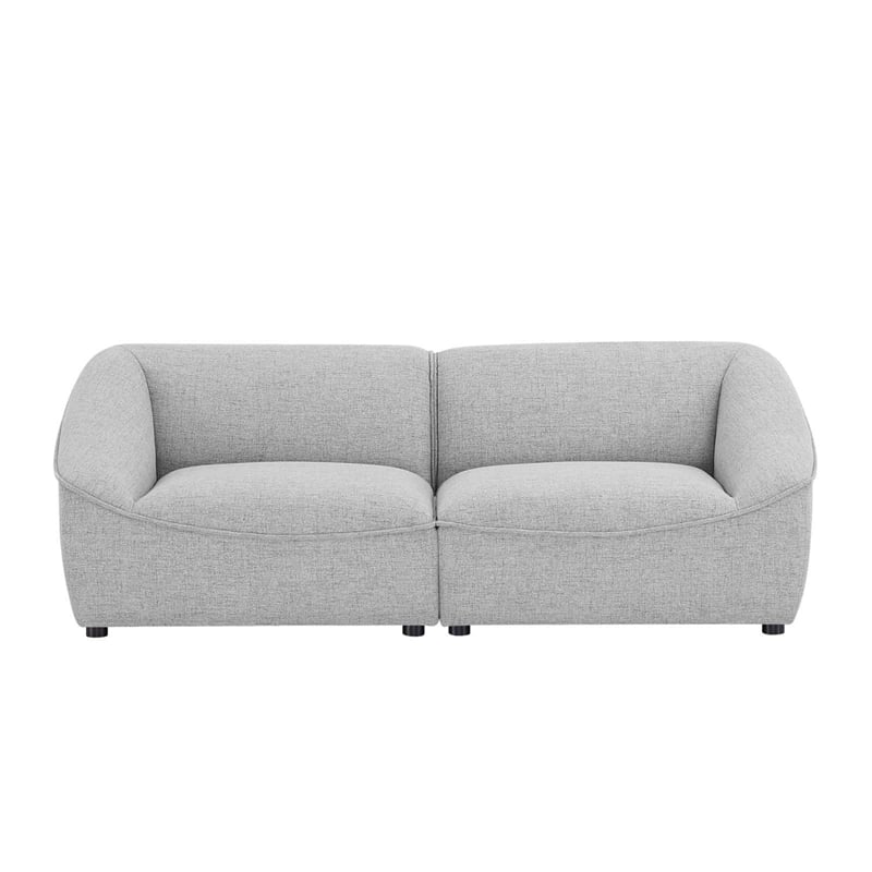 Modway Comprise 2-Piece Modern Fabric Loveseat in Light Gray/Black