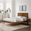 Modway Marlee Queen Wood Platform Bed with Splayed Legs in Walnut