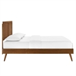 Modway Marlee Queen Wood Platform Bed with Splayed Legs in Walnut