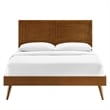 Modway Marlee Queen Wood Platform Bed with Splayed Legs in Walnut