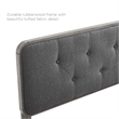 Modway Bridgette King Wood Platform Bed with Angular Frame in Gray/Charcoal