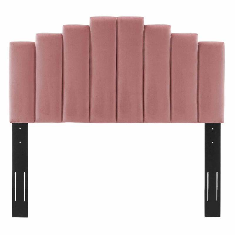 Modway Elise Twin Modern Style Performance Velvet Platform Bed - Dusty Rose Pink