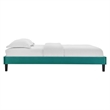Modway Elise Twin Modern Style Performance Velvet Platform Bed in Teal Green