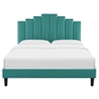 Modway Elise Twin Modern Style Performance Velvet Platform Bed in Teal Green