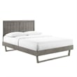 Modway Alana Full Wood Platform Bed with Angular Frame in Gray