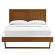 Modway Alana Full Wood Platform Bed with Angular Frame in Walnut