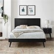 Modway Alana Full Wood Platform Bed with Splayed Legs in Black