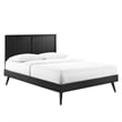 Modway Alana Full Wood Platform Bed with Splayed Legs in Black