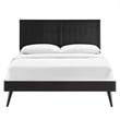 Modway Alana King Wood Platform Bed with Splayed Legs in Black