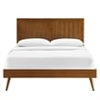 Modway Alana King Wood Platform Bed with Splayed Legs in Walnut