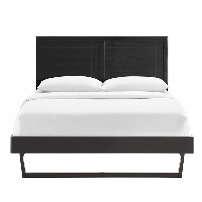 Modway Marlee Full Wood Platform Bed with Angular Frame in Black