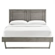 Modway Marlee Wood King Platform Bed with Angular Frame in Gray