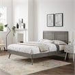 Modway Marlee Full Wood Platform Bed with Splayed Legs in Gray