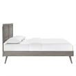 Modway Marlee Full Wood Platform Bed with Splayed Legs in Gray