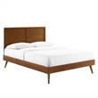 Modway Marlee Full Wood Platform Bed with Splayed Legs in Walnut