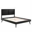 Modway Marlee King Wood Platform Bed with Splayed Legs in Black