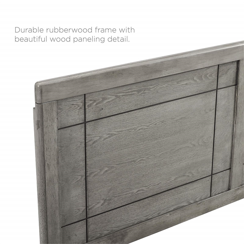 Modway Marlee Twin Wood Platform Bed with Splayed Legs in Gray