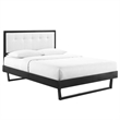 Modway Willow Full Wood Platform Bed with Angular Frame in Black/White