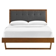 Modway Willow King Wood Platform Bed with Angular Frame in Walnut/Charcoal