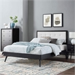 Modway Willow Full Wood Platform Bed with Splayed Legs in Black/White