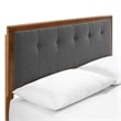 Modway Willow Full Wood Platform Bed with Splayed Legs in Walnut/Charcoal