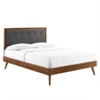 Modway Willow Full Wood Platform Bed with Splayed Legs in Walnut/Charcoal