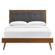 Modway Willow Full Wood Platform Bed with Splayed Legs in Walnut/Charcoal