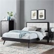 Modway Willow King Wood Platform Bed with Splayed Legs in Black/White