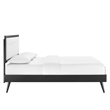 Modway Willow King Wood Platform Bed with Splayed Legs in Black/White