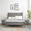 Modway Georgia 3-Piece Rubberwood and MDF King Bedroom Set in Gray