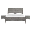 Modway Georgia 3-Piece Rubberwood and MDF King Bedroom Set in Gray
