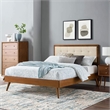 Modway Willow King Wood Platform Bed with Splayed Legs in Walnut/Beige