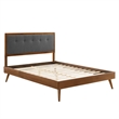 Modway Willow King Wood Platform Bed with Splayed Legs in Walnut/Charcoal