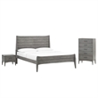 Modway Georgia 3-Piece Rubberwood and MDF King Bedroom Set in Gray
