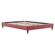 Modway Elise Twin Modern Performance Velvet Platform Bed - Dusty Rose Pink