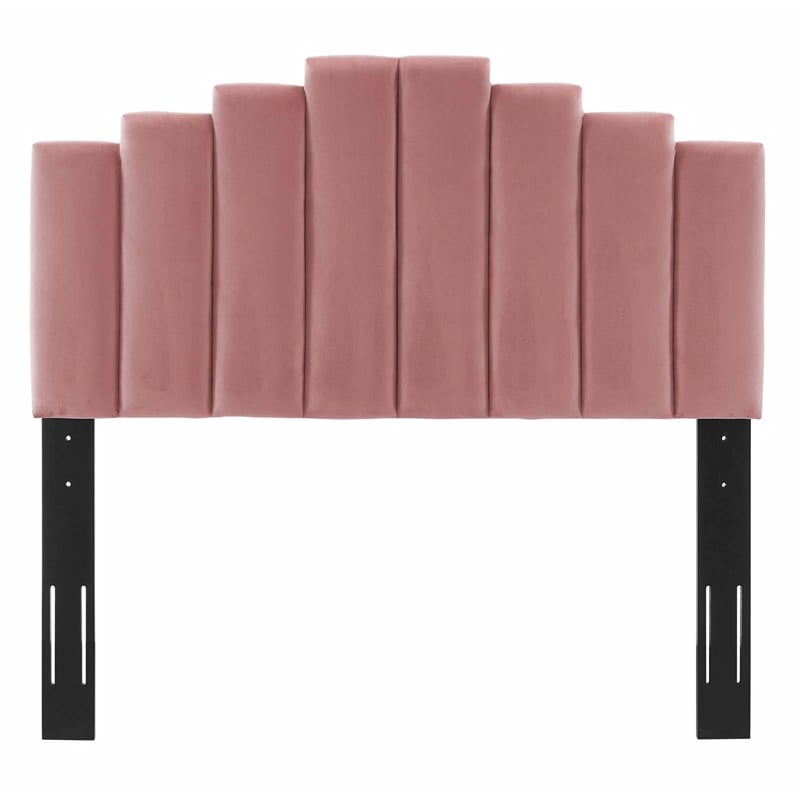 Modway Elise Twin Modern Performance Velvet Platform Bed - Dusty Rose Pink