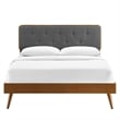 Modway Bridgette King Wood Platform Bed with Splayed Legs in Walnut/Charcoal