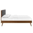 Modway Bridgette Twin Wood Platform Bed with Splayed Legs in Walnut/Charcoal
