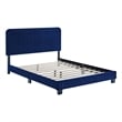 Modway Celine Channel Tufted Performance Velvet Full Platform Bed in Navy