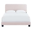 Modway Celine Channel Tufted Performance Velvet Full Platform Bed in Pink