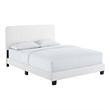 Modway Celine Channel Tufted Performance Velvet Full Platform Bed in White