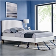 Modway Alessi Modern Performance Velvet Queen Platform Bed in White