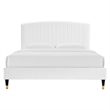 Modway Alessi Modern Performance Velvet Queen Platform Bed in White