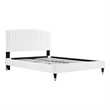 Modway Alessi Modern Performance Velvet Queen Platform Bed in White